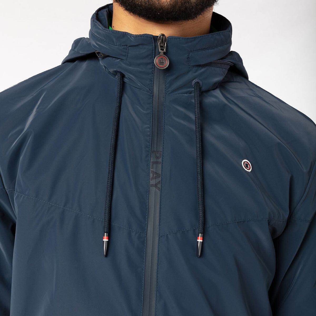 Chaqueta larga cortavientos azul marino PLAY