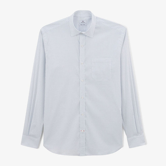 Camisa estampada en color blanco roto con mangas largas