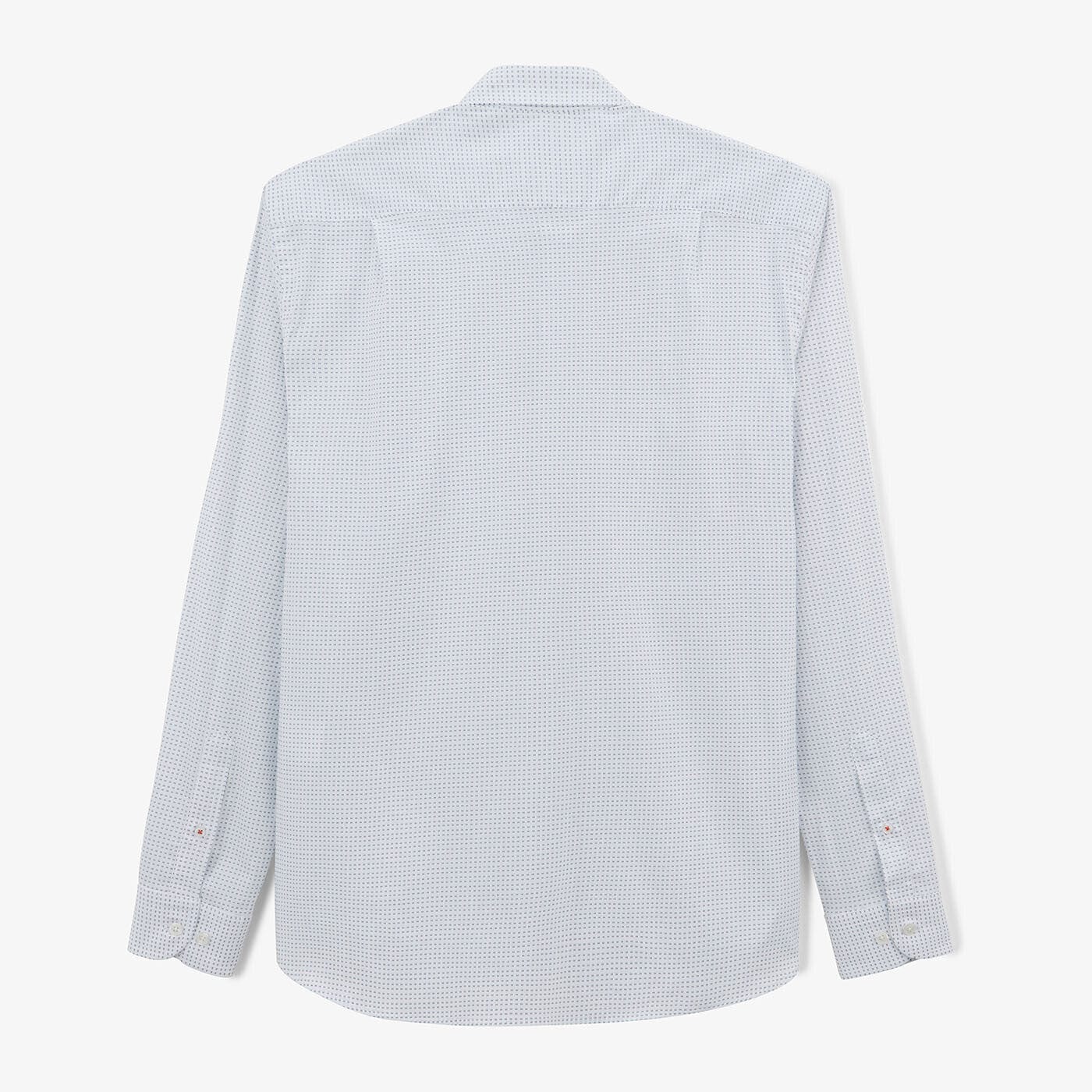 Camisa estampada en color blanco roto con mangas largas