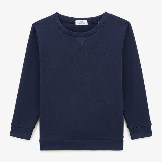 Sudadera con cuello redondo Junior de felpa cepillada azul oscuro