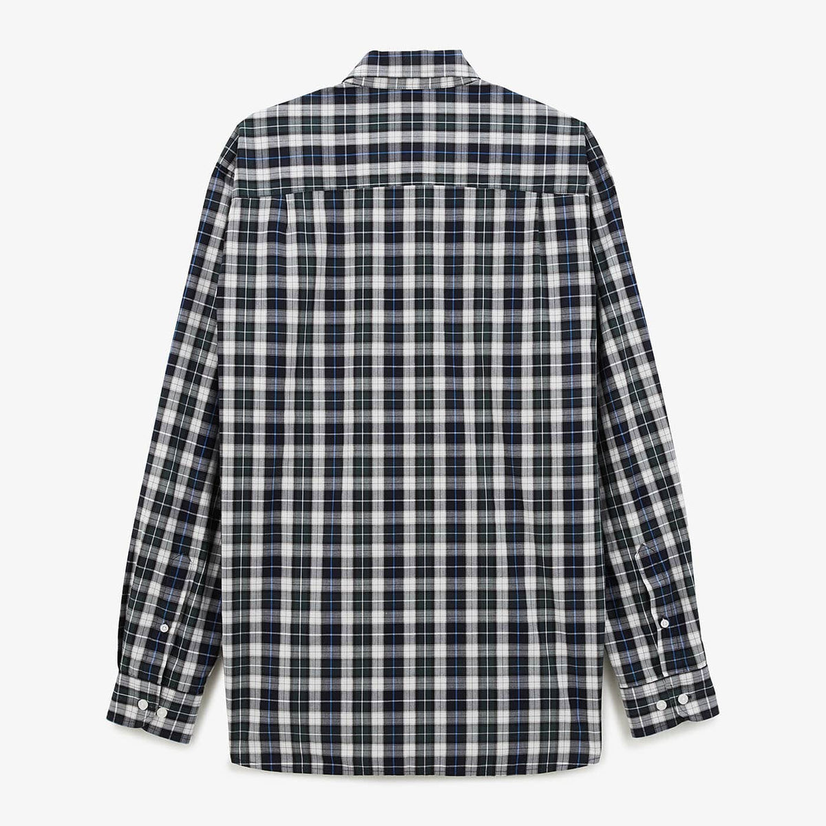 Camisa de manga larga a cuadros azul oscuro