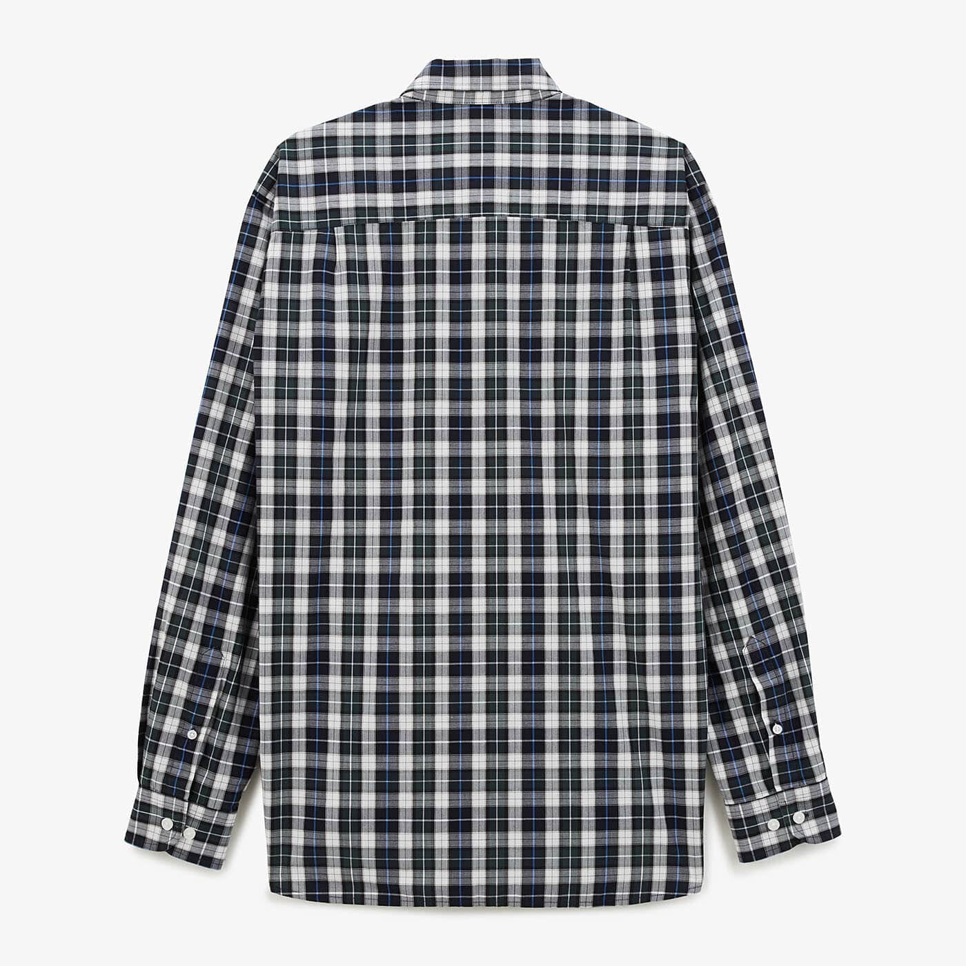 Camisa de manga larga a cuadros azul oscuro