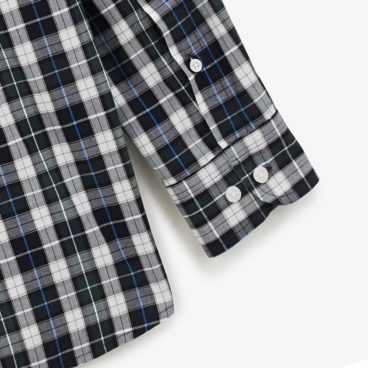 Camisa de manga larga a cuadros azul oscuro