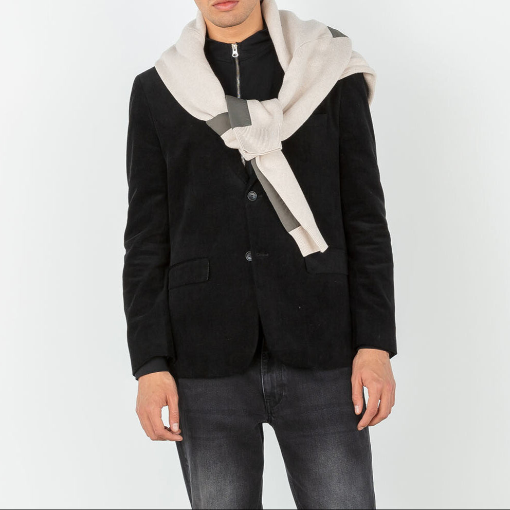 Chaqueta Henri de terciopelo negro