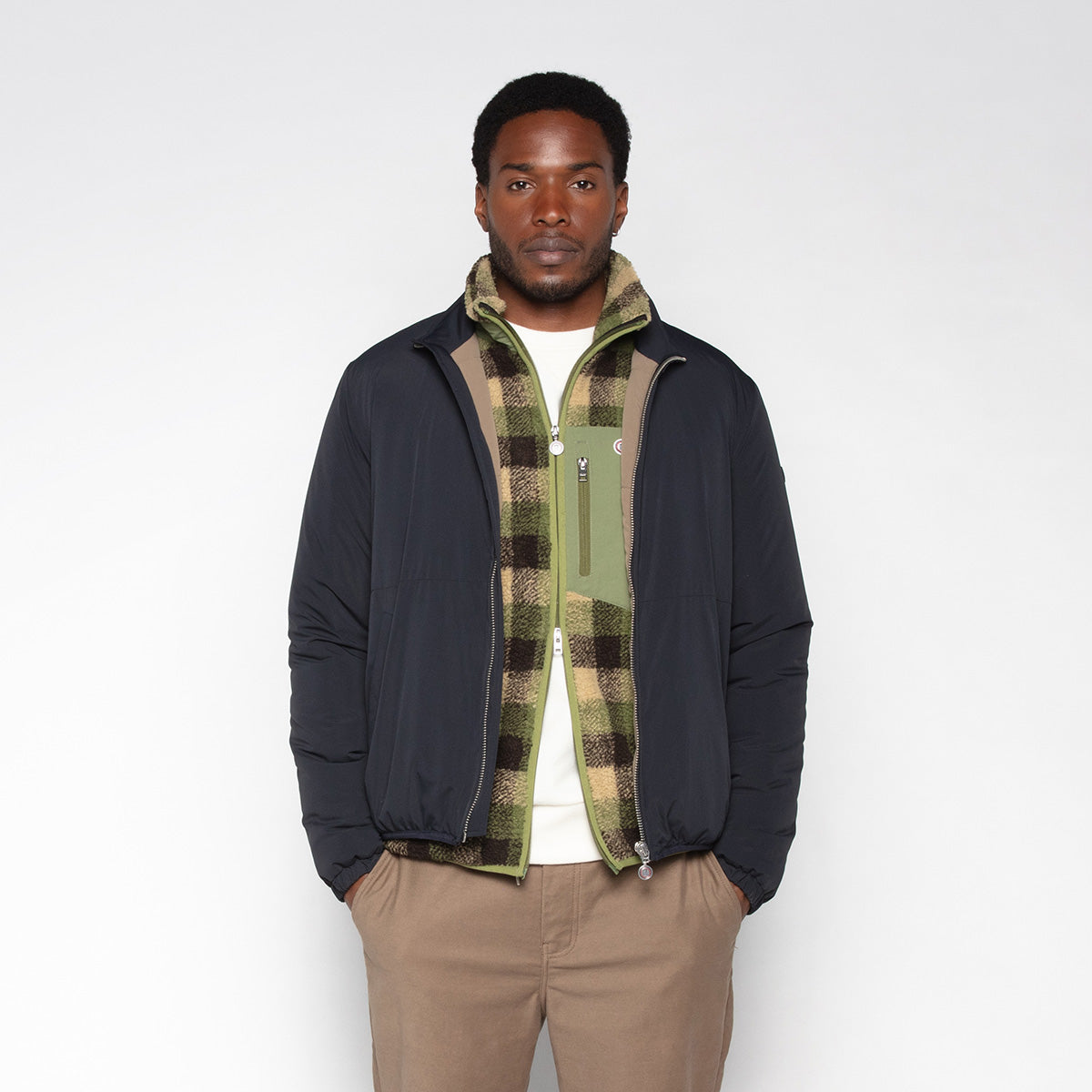 Chaqueta con forro contrastante azul marino oscuro Daytona para hombre SERGE BLANCO