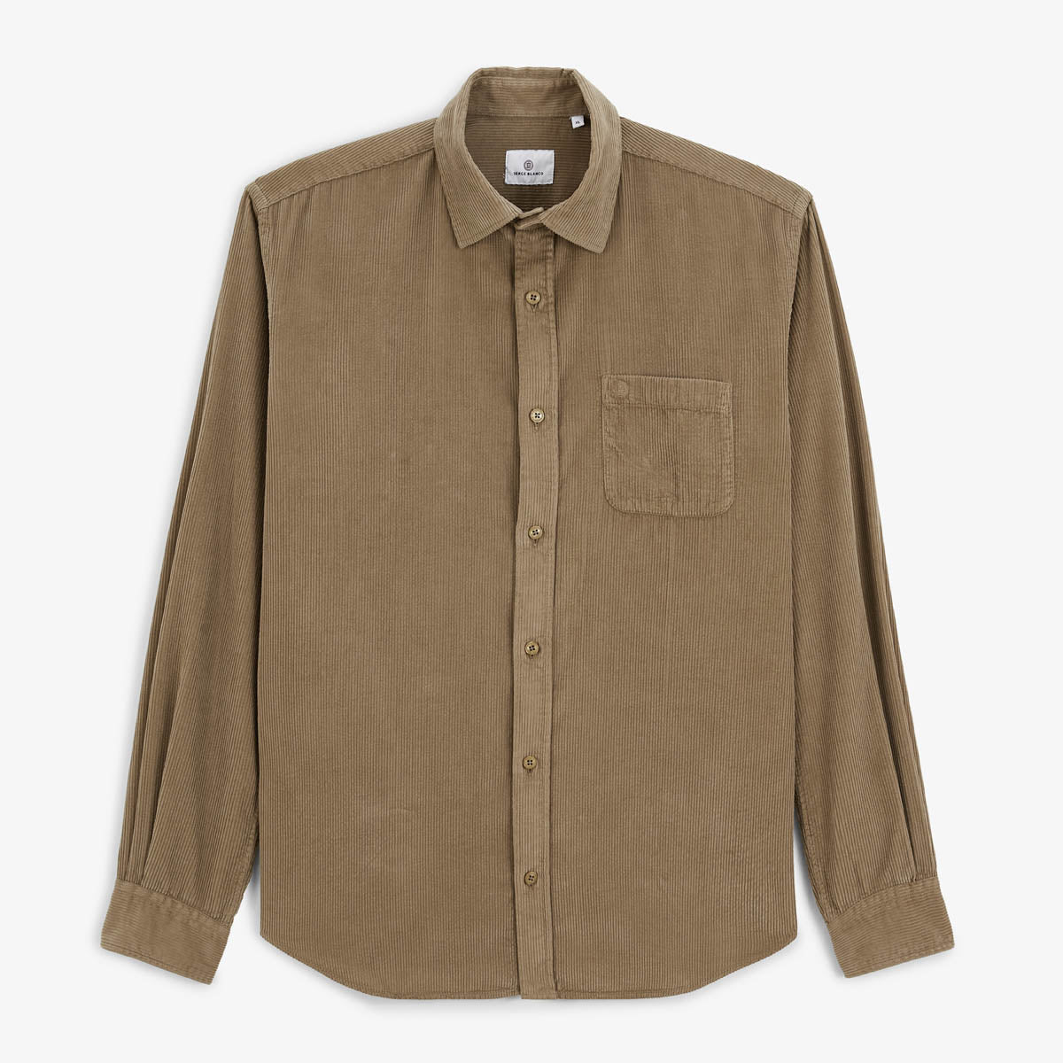 Camisa Charles de terciopelo con mangas largas en color blanco crema