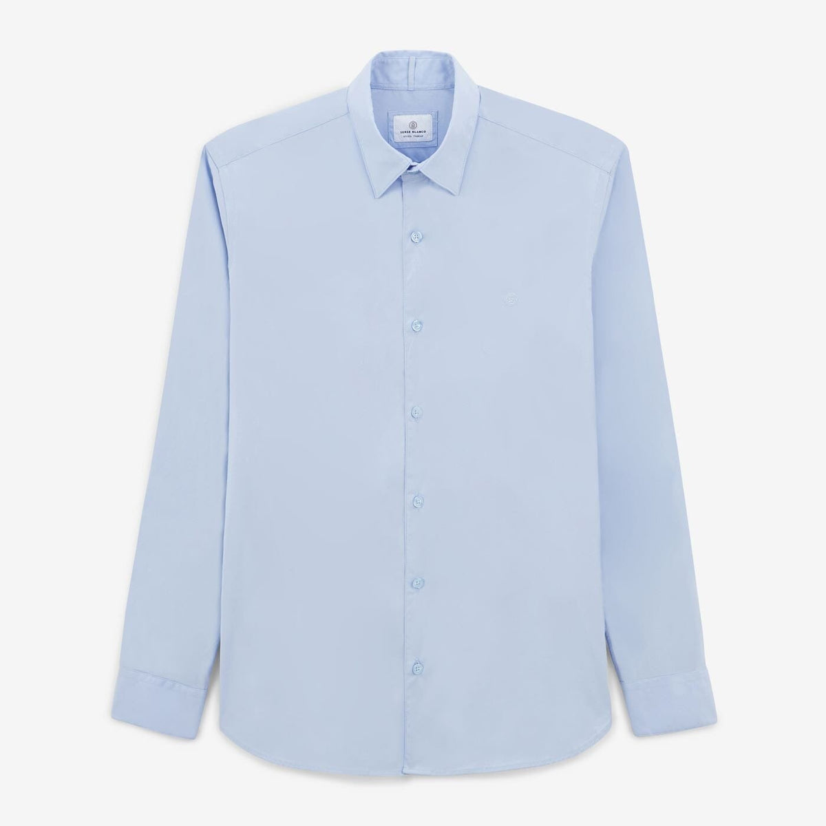 Camisa de manga larga lisa azul cielo