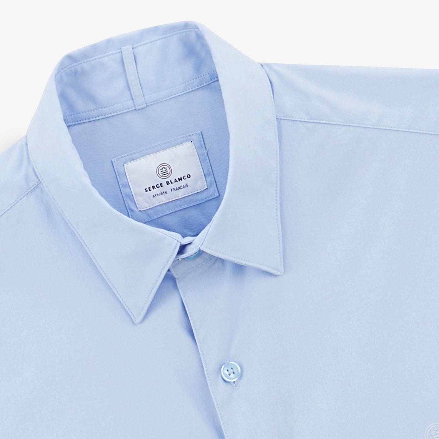 Camisa de manga larga lisa azul cielo