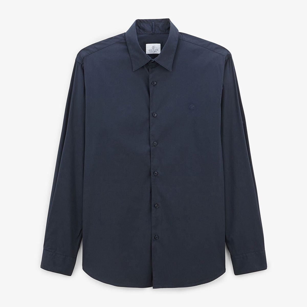 Camisa de manga larga lisa azul oscuro