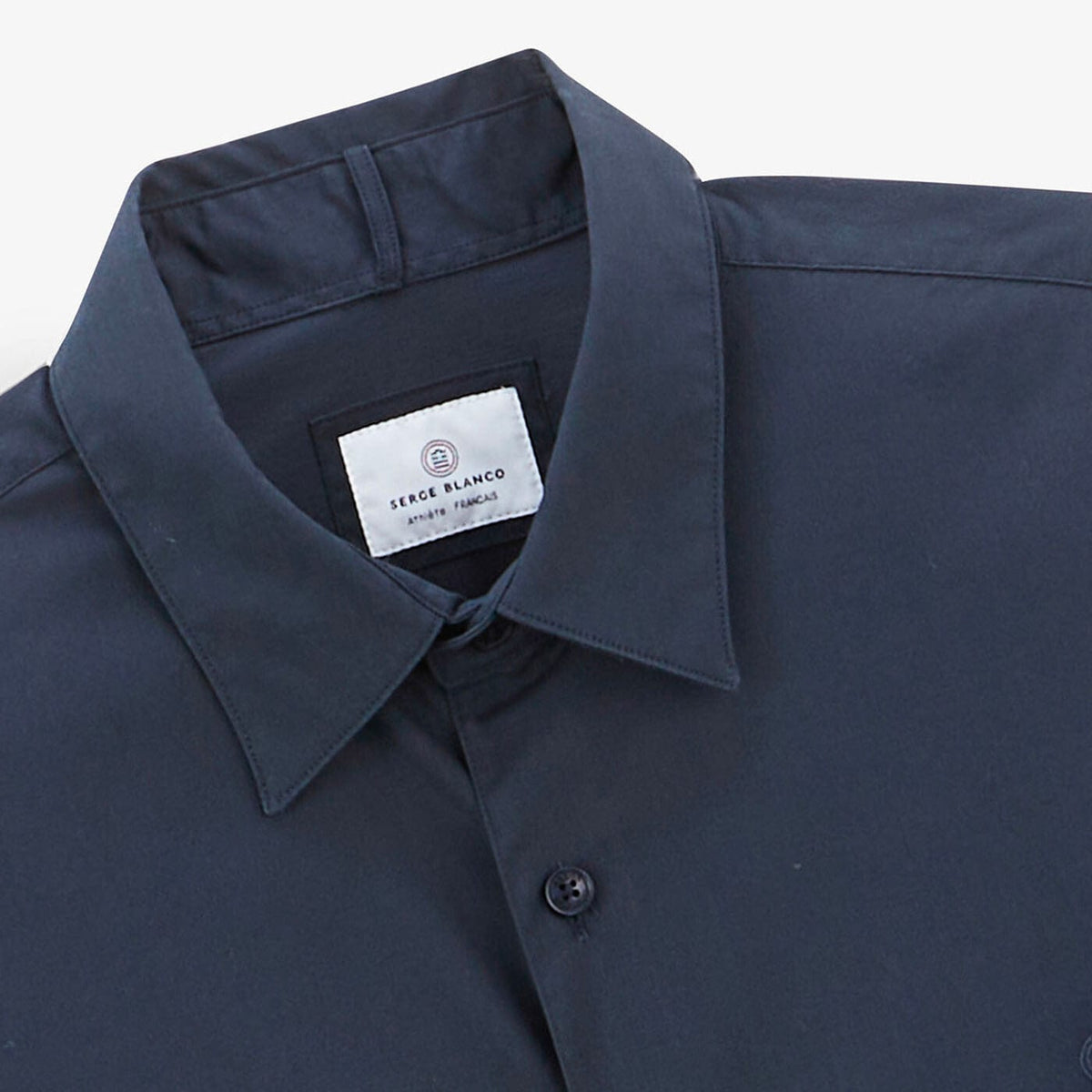 Camisa de manga larga lisa azul oscuro