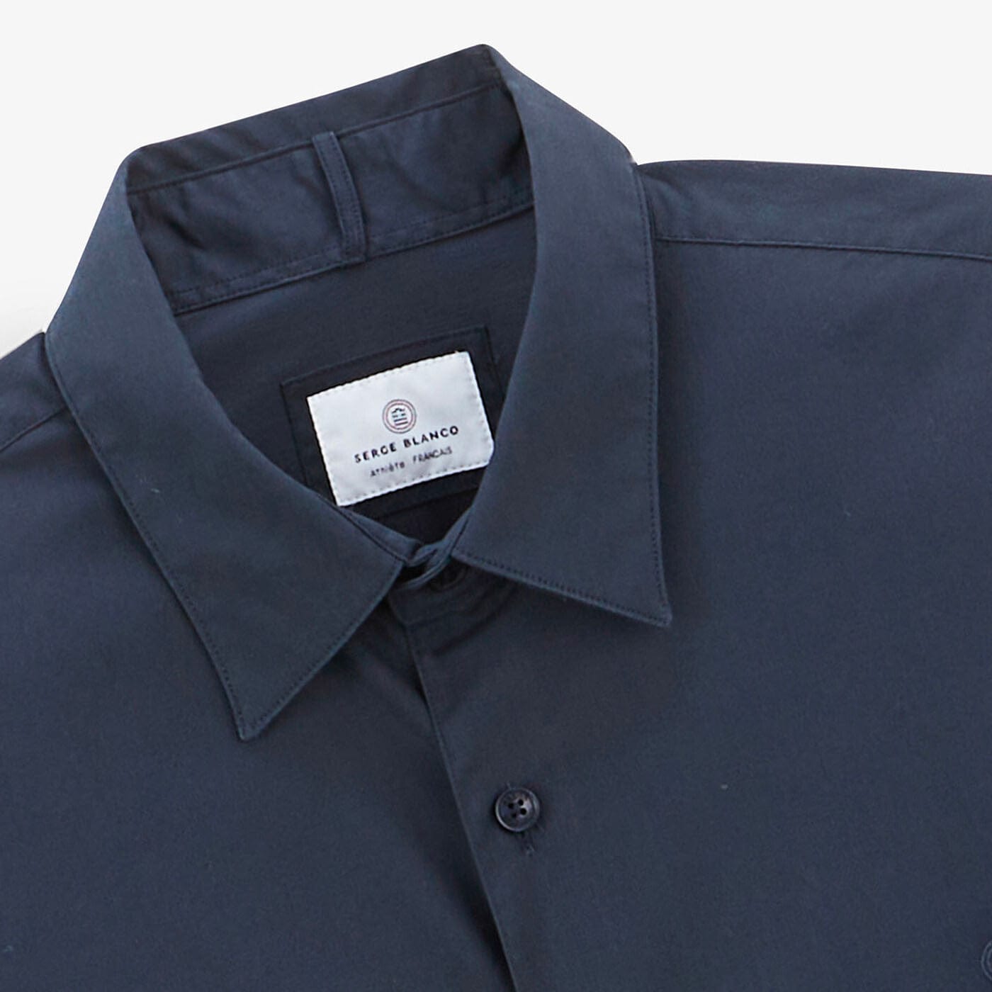 Camisa de manga larga lisa azul oscuro