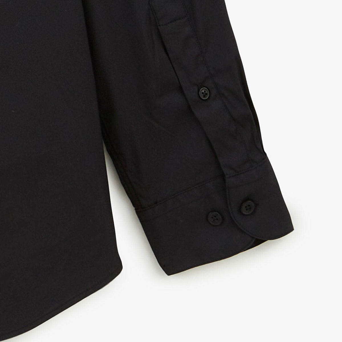 Camisa de manga larga lisa negra