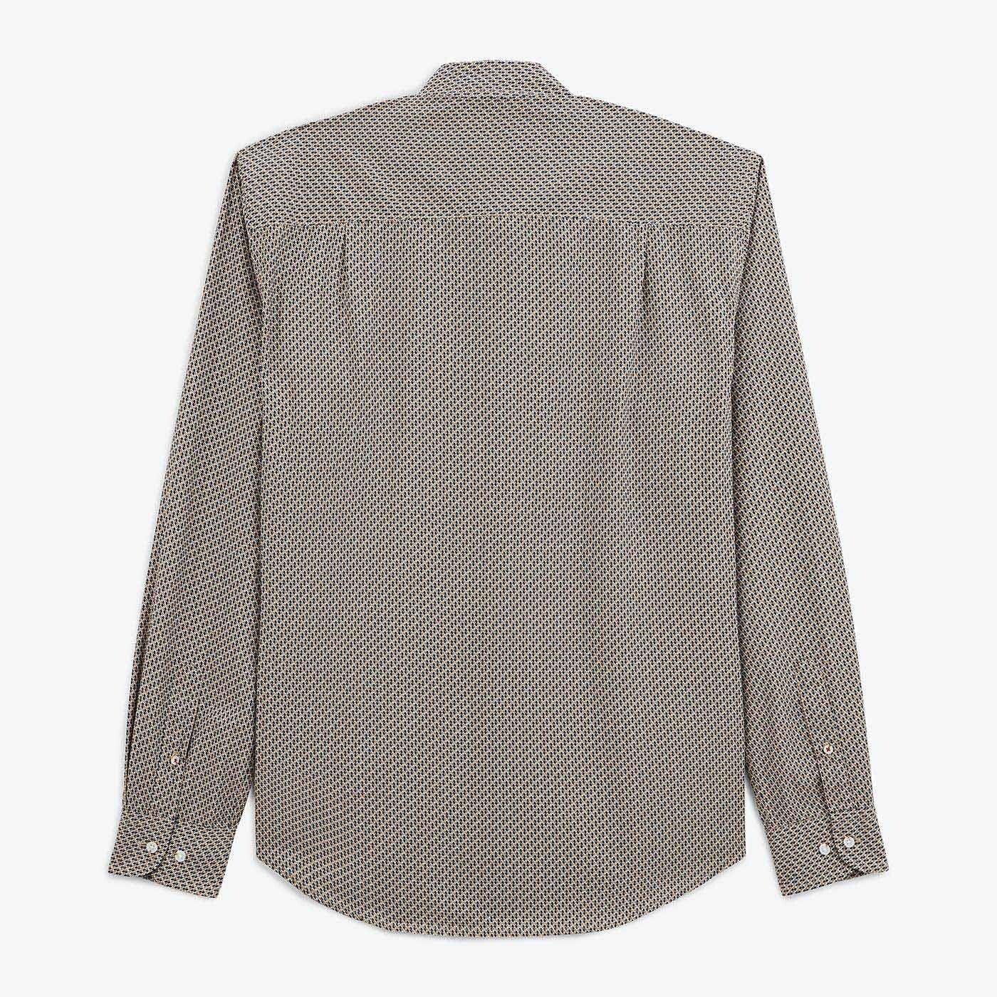 Camisa con estampado geométrico azul oscuro