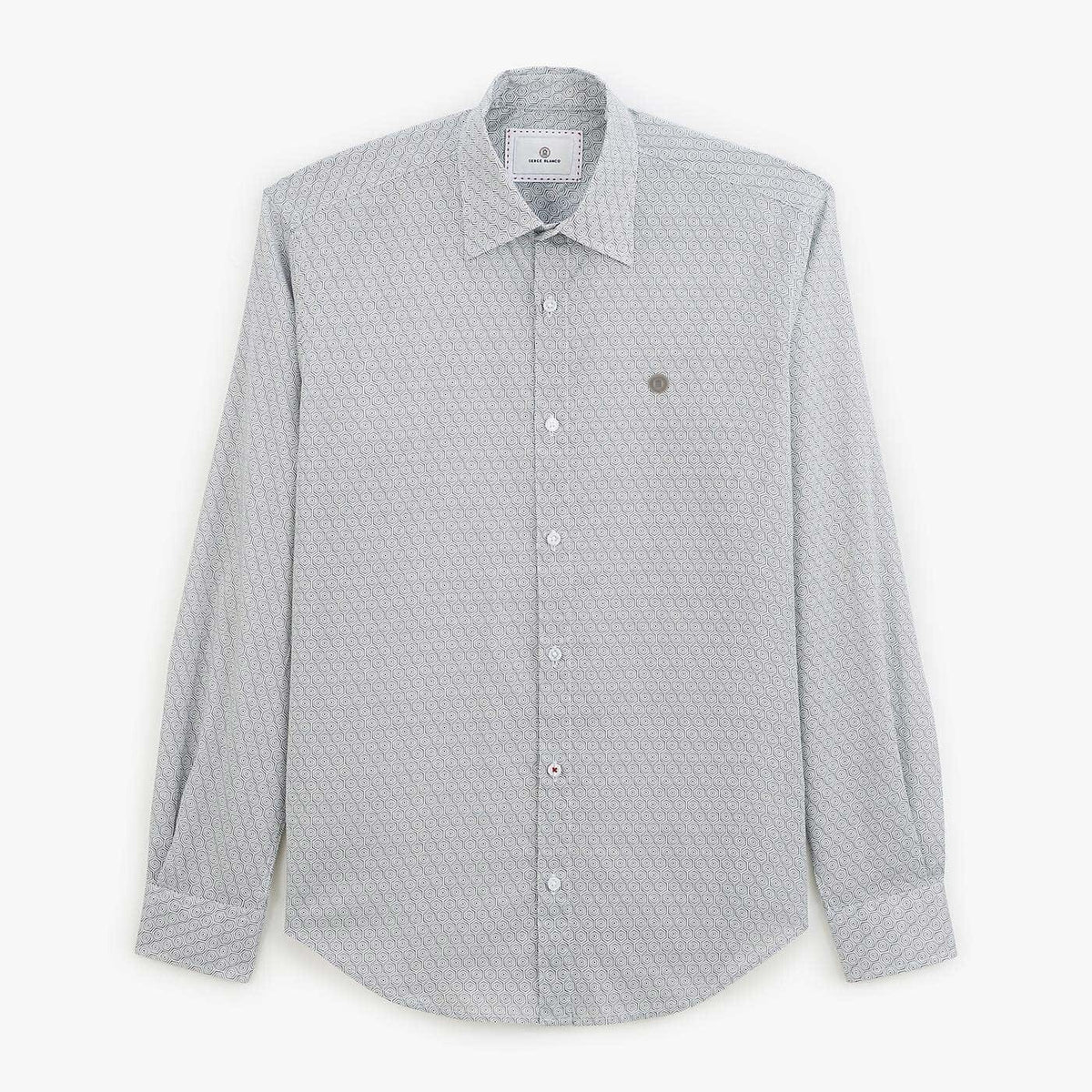 Camisa estampada azul índigo