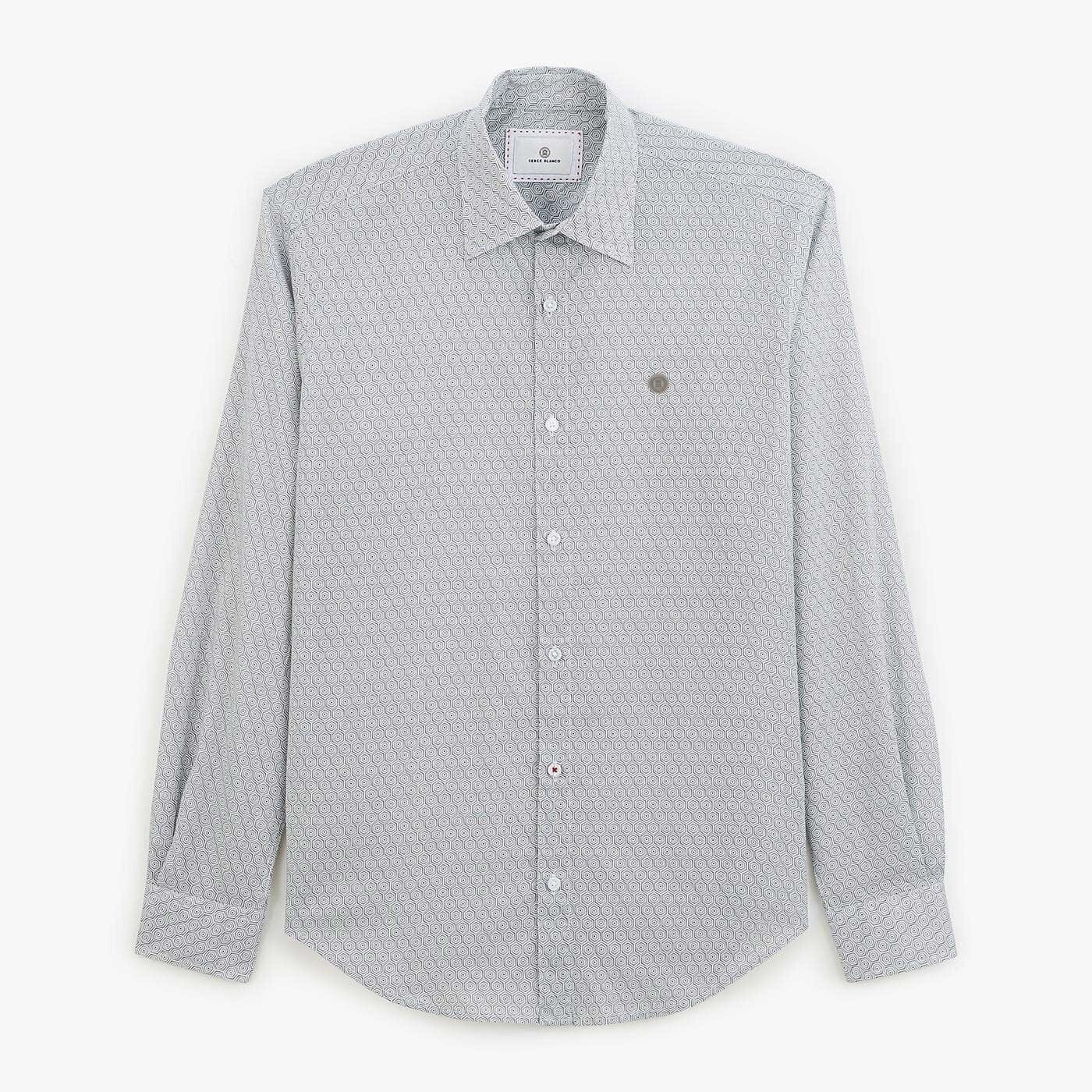 Camisa estampada azul índigo