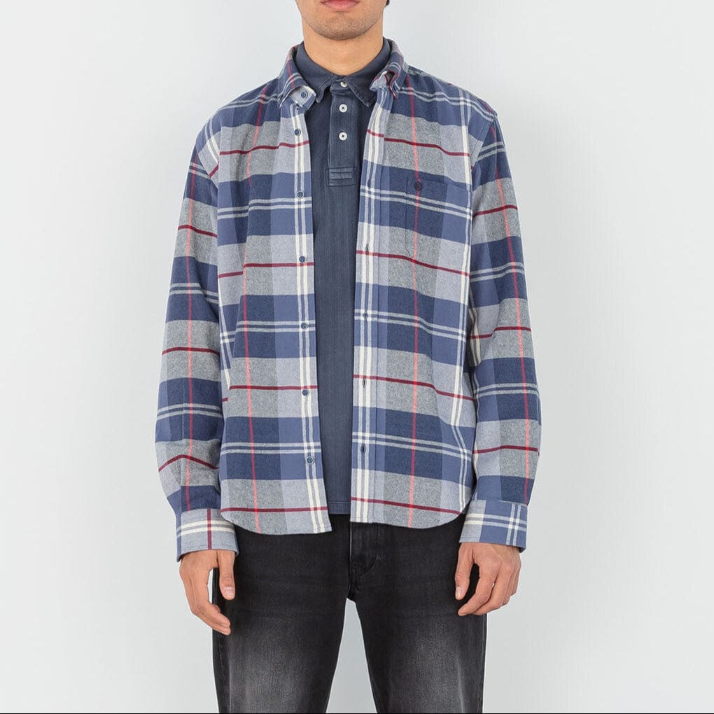 Camisa a cuadros azul oscuro