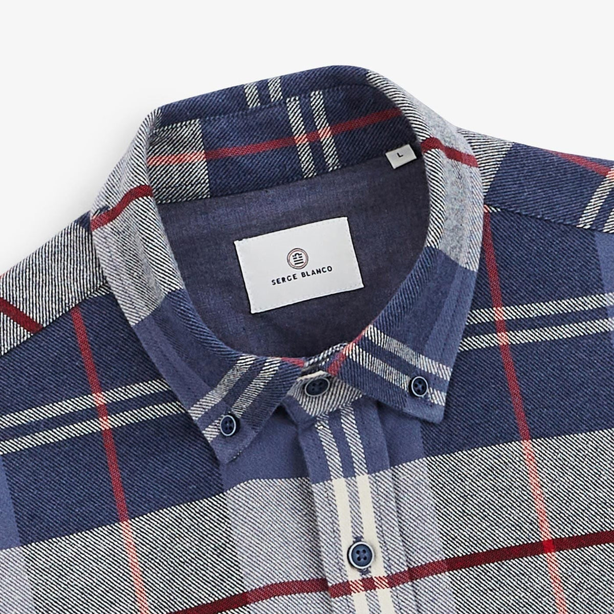 Camisa a cuadros azul oscuro