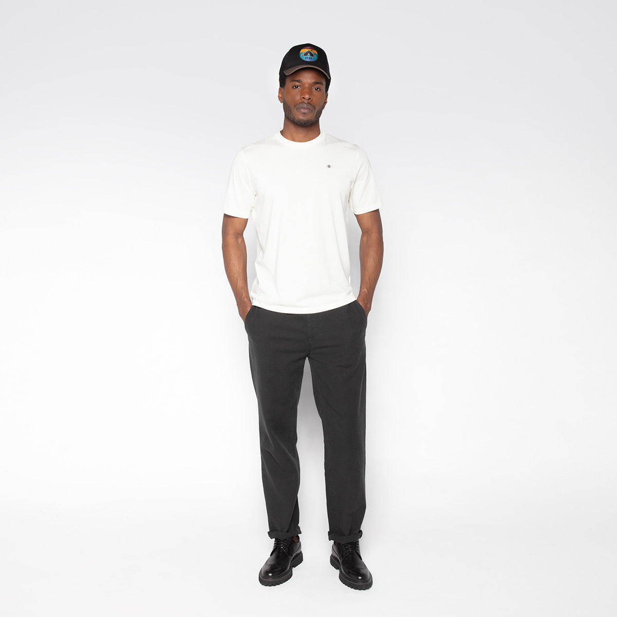 Pantalón chino 551 corte ancho elástico negro para hombre SERGE BLANCO