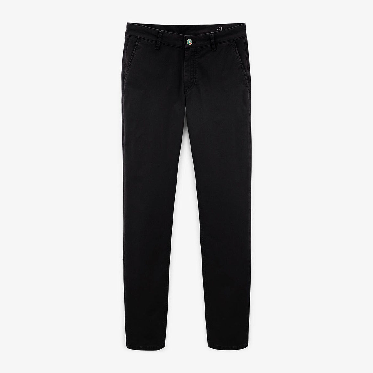 Pantalón chino 702 corte cómodo negro de algodón para hombre SERGE BLANCO