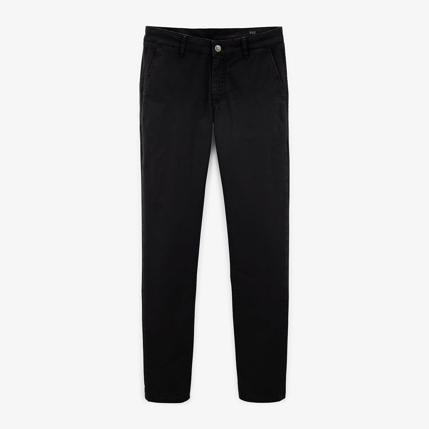 Pantalón chino 702 corte cómodo negro de algodón para hombre SERGE BLANCO