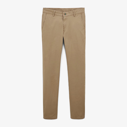 Chino 702 corte recto cómodo beige de algodón para hombre sarga blanco