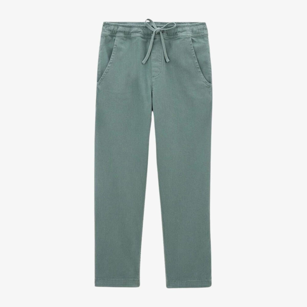 Chino 734 cómodo verde militar niño sarga blanco