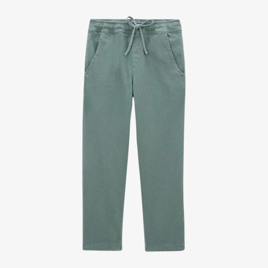 Chino 734 cómodo verde militar niño sarga blanco
