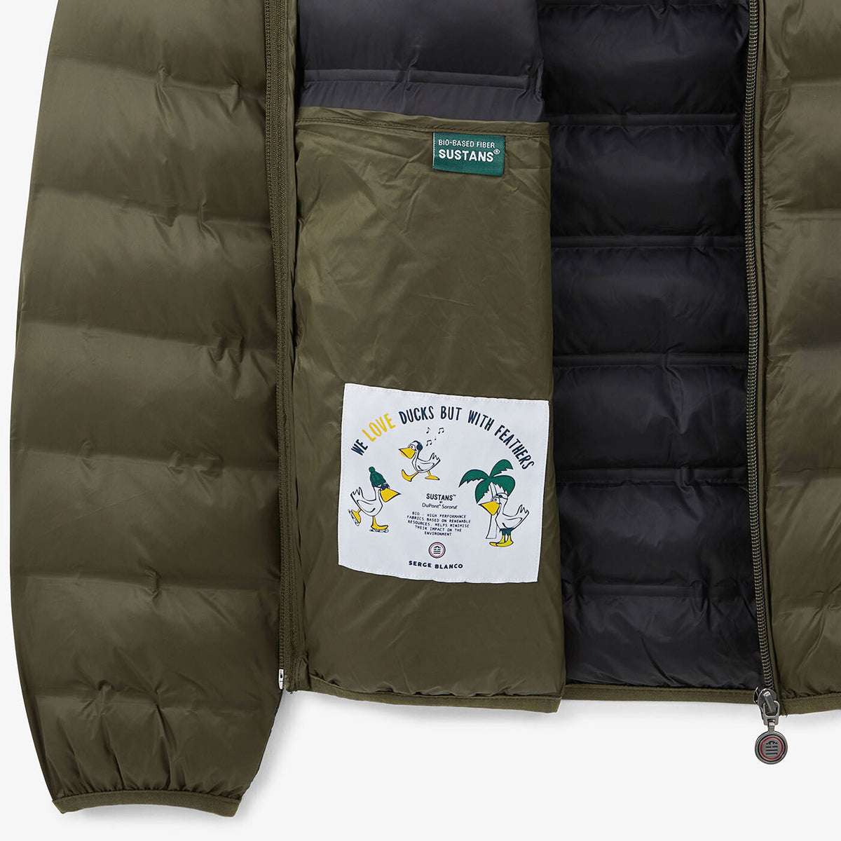 Chaqueta Piumino de manga larga verde militar