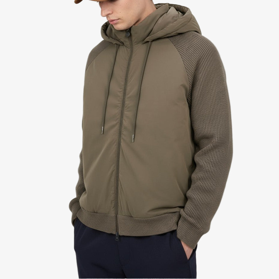 Chaqueta acolchada de punto marrón shitake Gasparus Hombre SERGE BLANCO