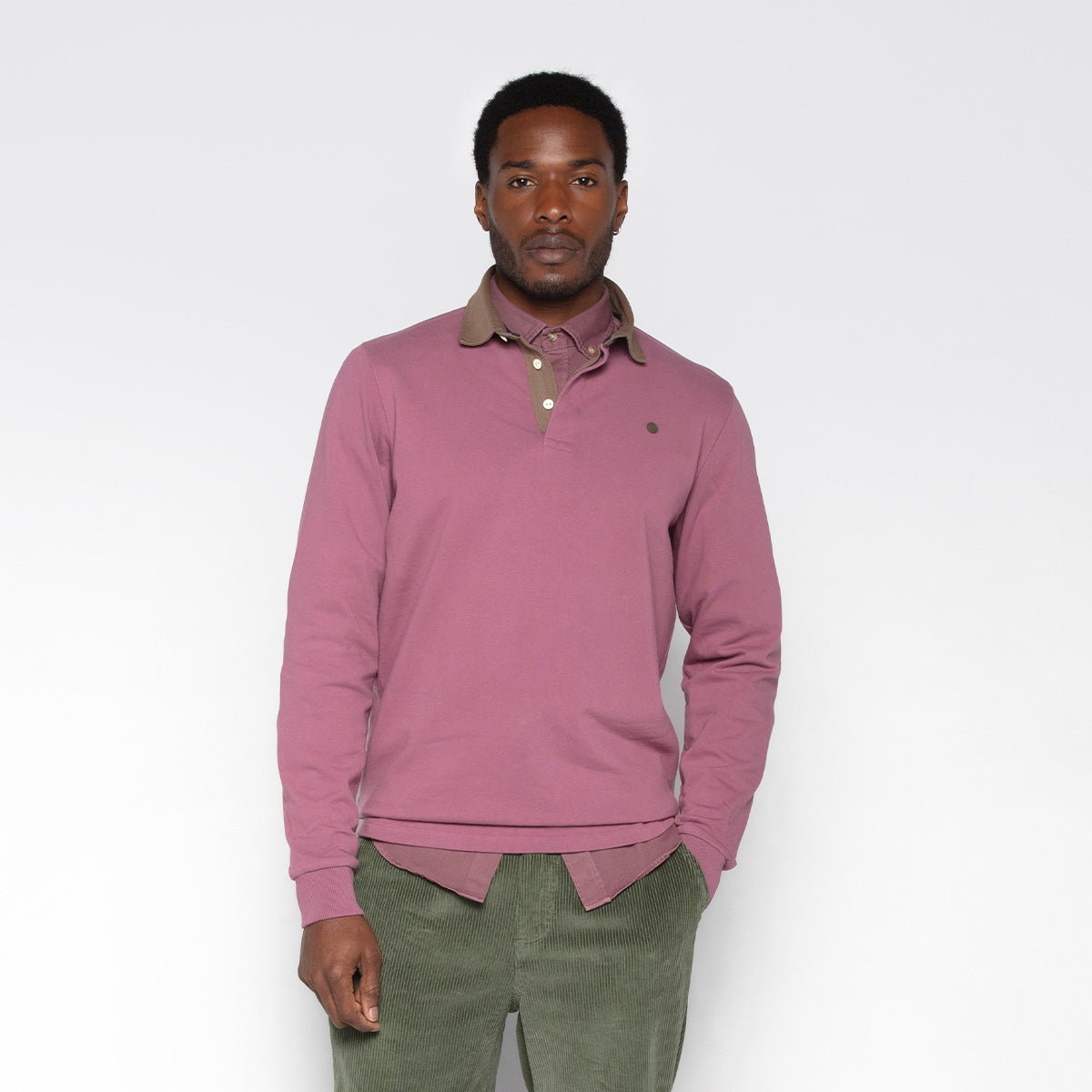 Camiseta de rugby de manga larga de algodón morado Lupin para hombre SERGE BLANCO