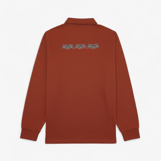 Camiseta de rugby de manga larga bordada en rojo para hombre SERGE BLANCO 