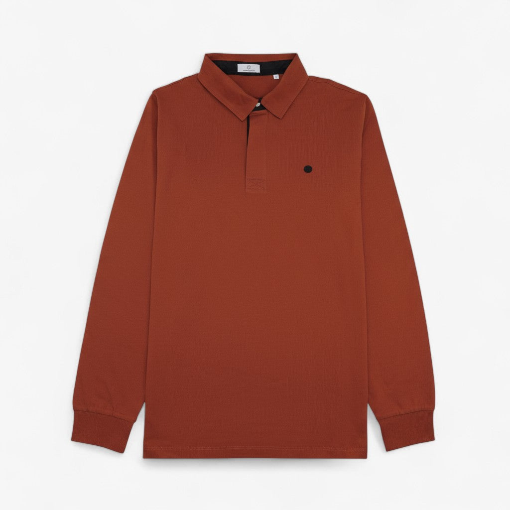 Camiseta de rugby de manga larga bordada en rojo para hombre SERGE BLANCO 