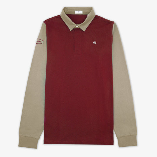 Camiseta de rugby Livio en jersey rojo merlot