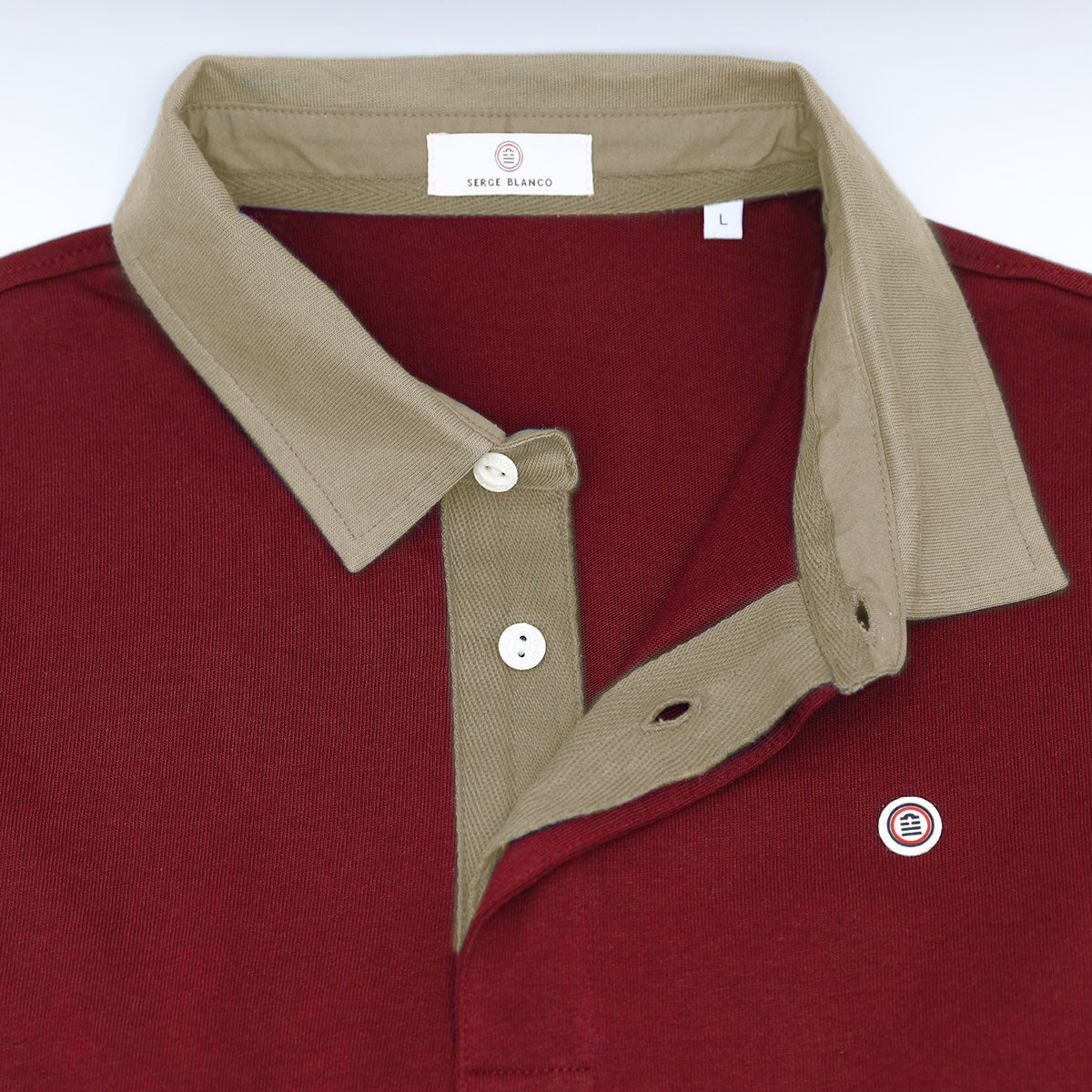 Camiseta de rugby Livio en jersey rojo merlot