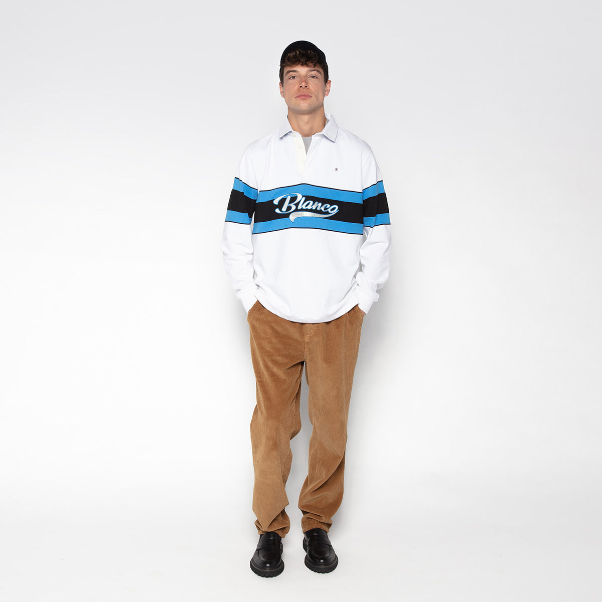 Pantalón 549 de pana regular cómodo con cintura elástica marrón avellana para hombre SERGE BLANCO