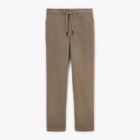 Pantalón 555 con cintura elástica y corte ancho shitake de algodón para hombre SERGE BLANCO