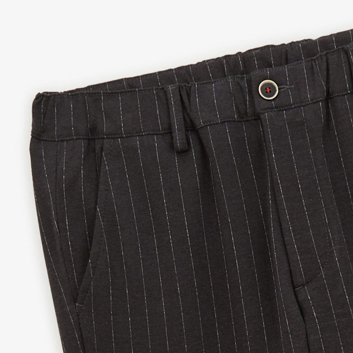 Pantalón 736 gris acero ancho hombre sarga blanco