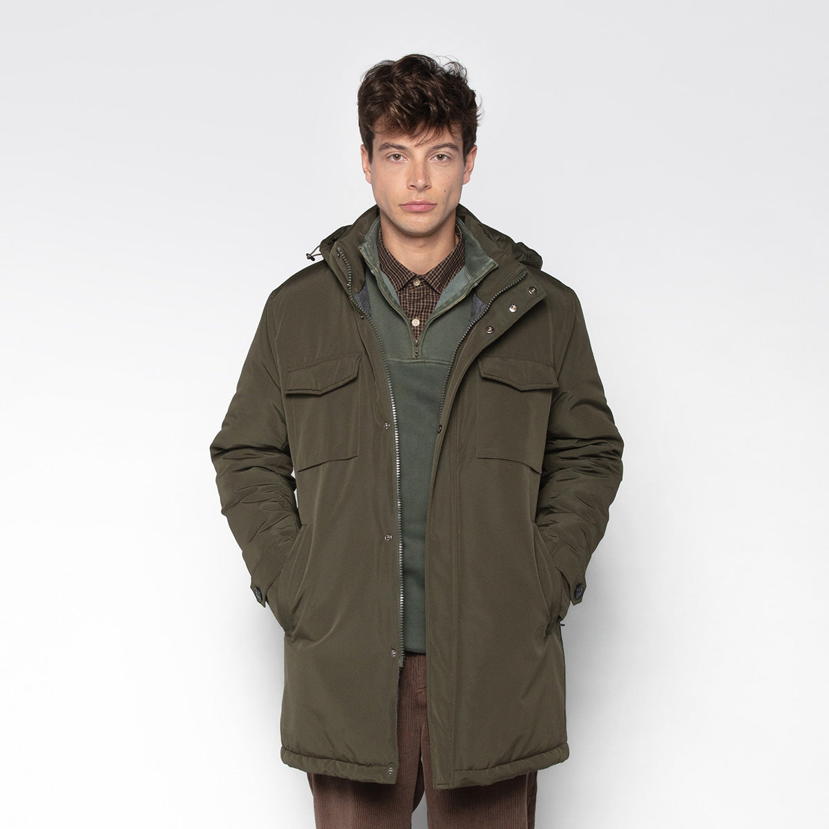 Parka de invierno verde militar Laurent para hombre SERGE BLANCO