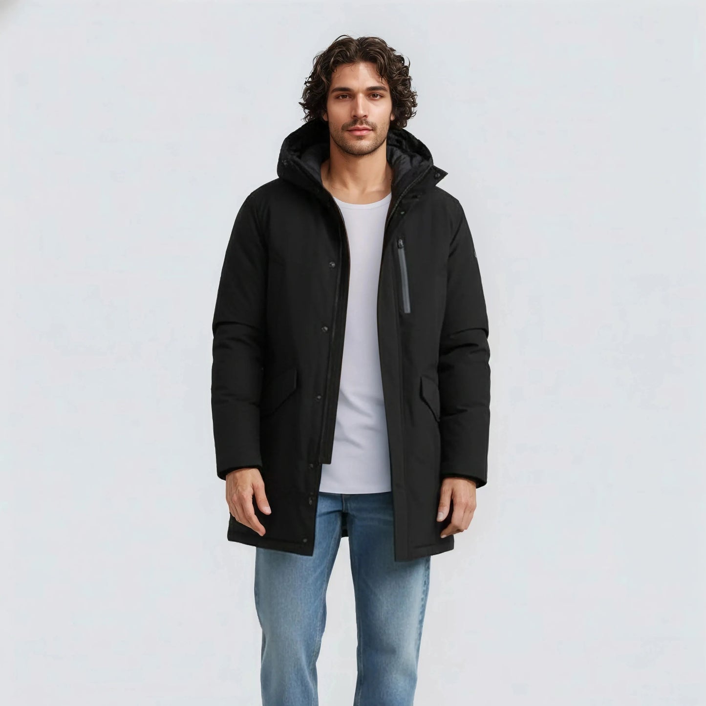 Parka de invierno Lario negra para hombre SERGE BLANCO