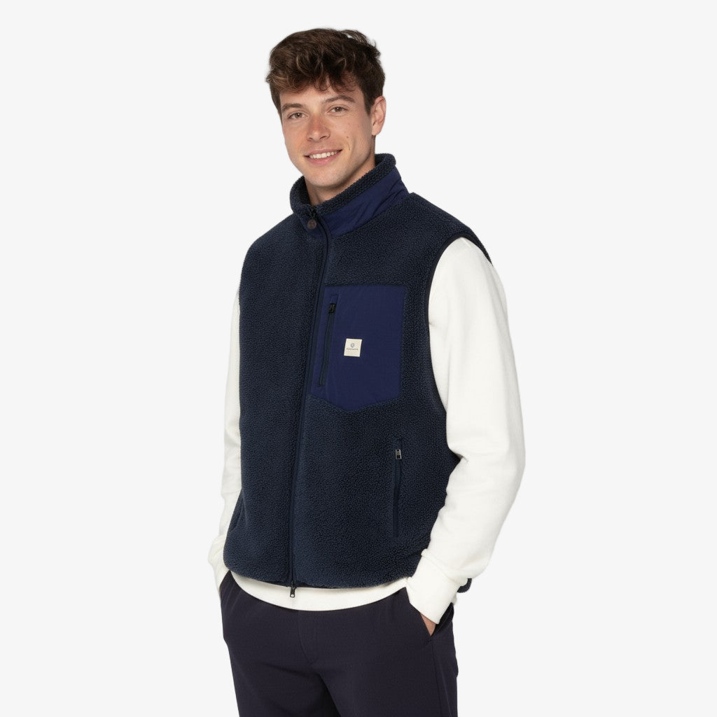 Forro polar sin mangas azul Montreal para hombre SERGE BLANCO