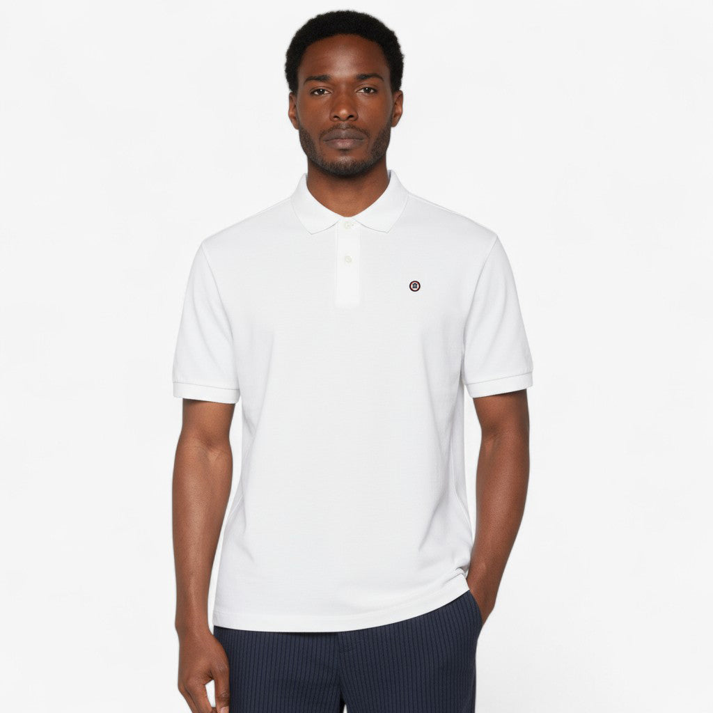 Polo de manga corta Lucas de piqué de algodón blanco para hombre SERGE BLANCO