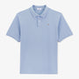 Polo de punto piqué de algodón Lucas azul claro para hombre sarga blanco