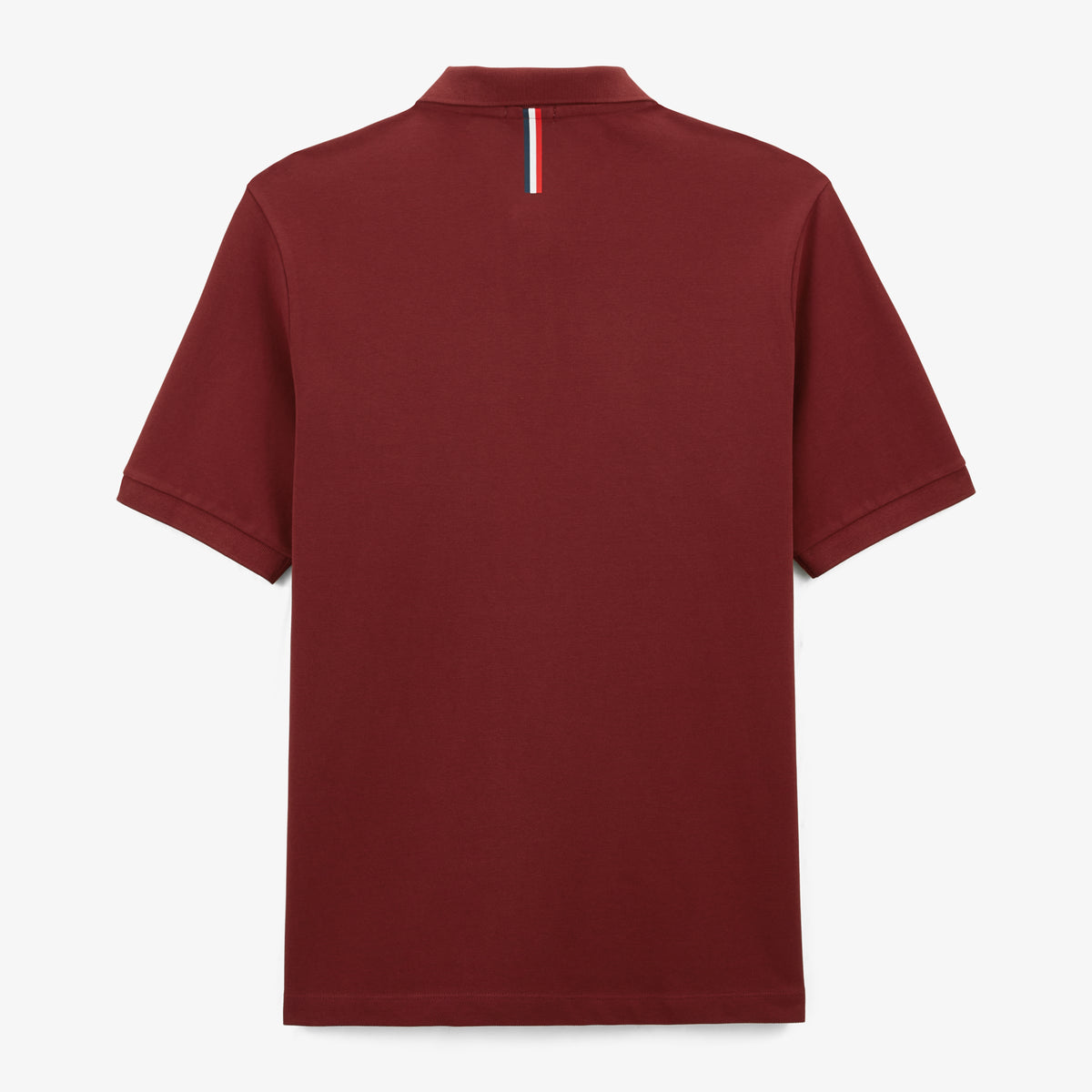 Polo de punto piqué de algodón Lucas rojo burdeos para hombre, sarga blanco
