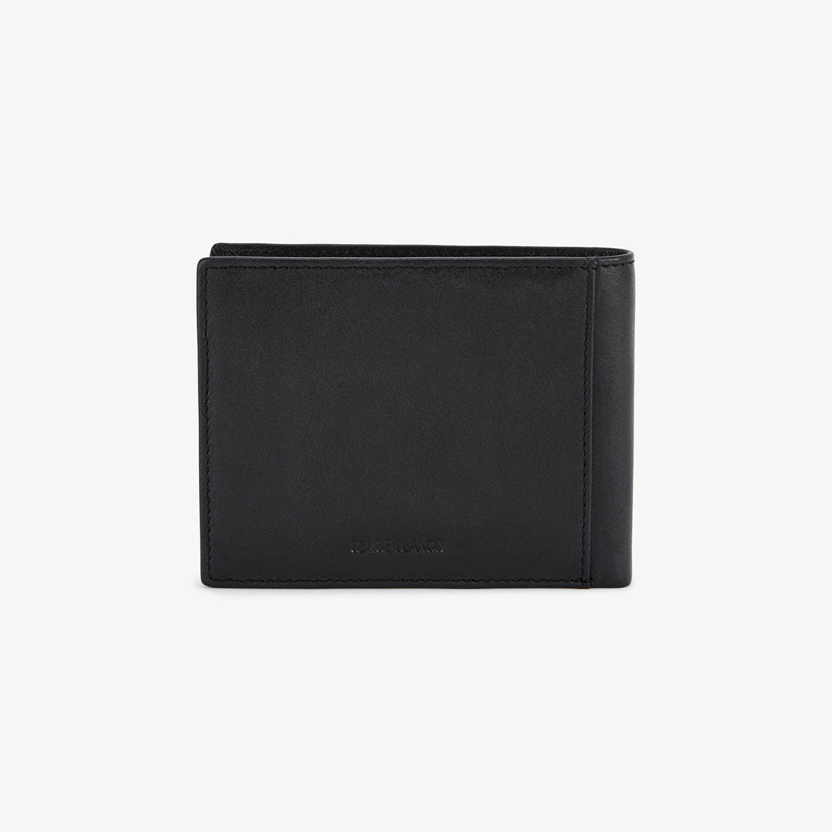Cartera con solapa de cuero con logotipo en relieve negro para hombre SERGE BLANCO