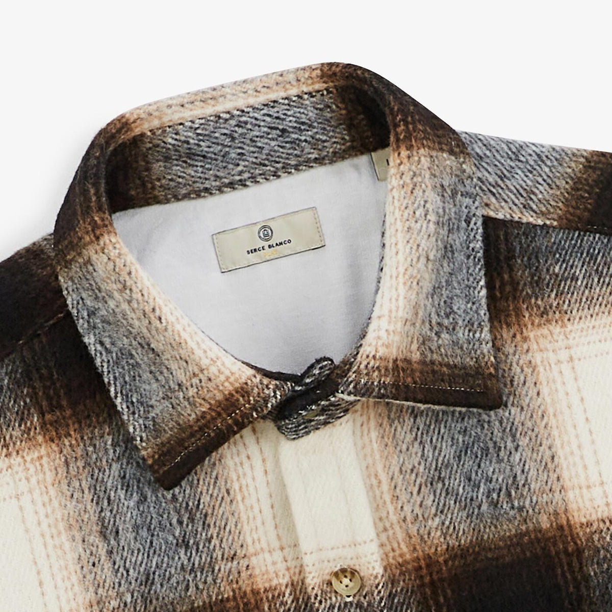 Sobrecamisa a cuadros color camel