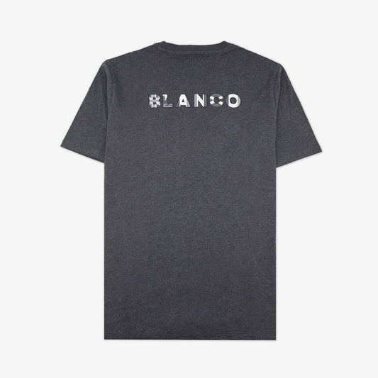 Camiseta de manga corta gris antracita con estampado en la espalda para hombre SERGE BLANCO