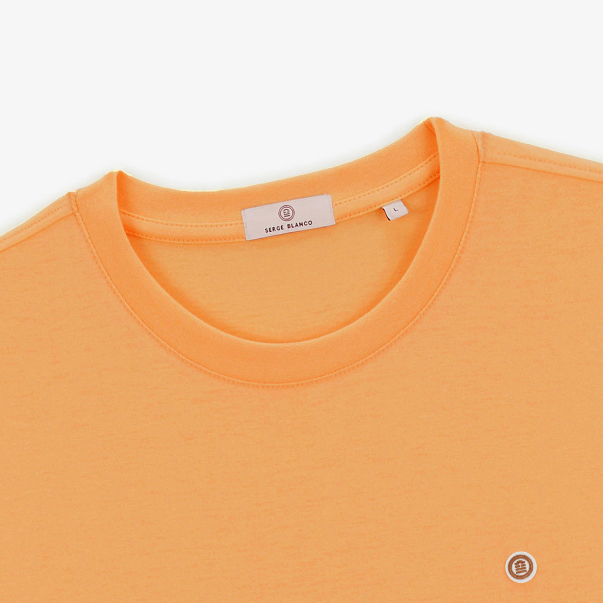 Camiseta de cuello redondo Theo de algodón naranja mandarina HOMBRE SERGE BLANCO