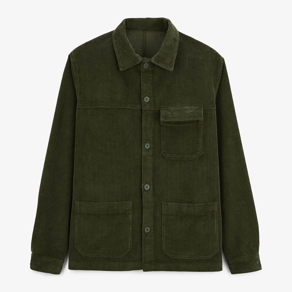 Chaqueta Worker de terciopelo verde inglés Wilfried SERGE BLANCO