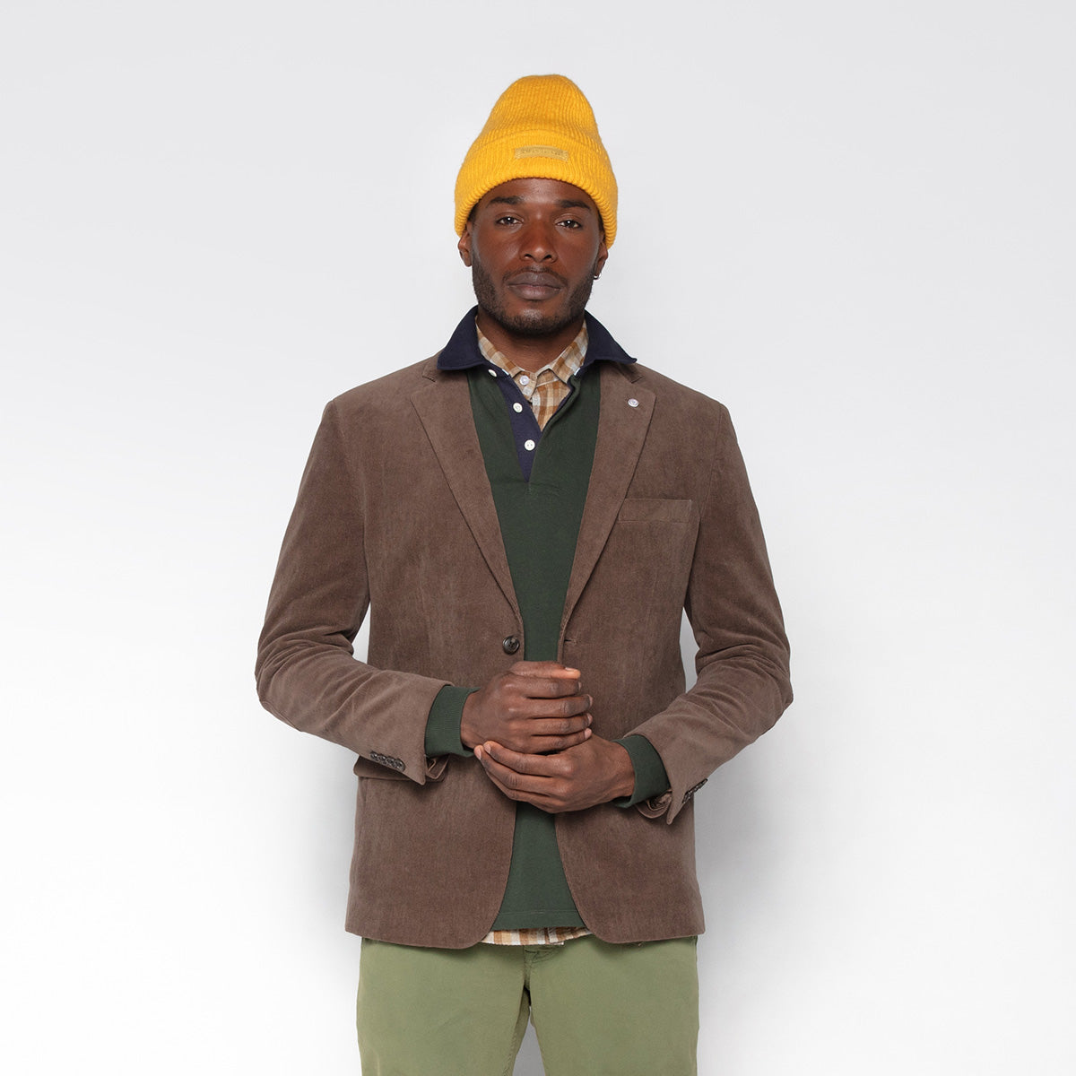 Chaqueta blazer Henri de terciopelo chocolate para hombre SERGE BLANCO