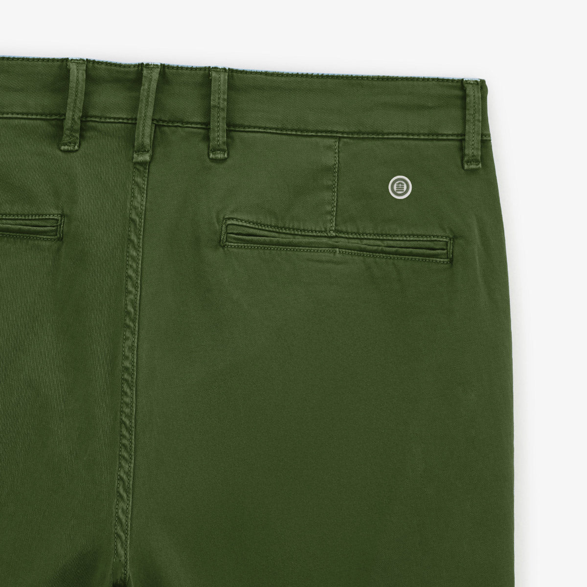 Bermudas 200 Verde Oliva Corte Recto En Algodón Elástico HOMBRE SERGE BLANCO